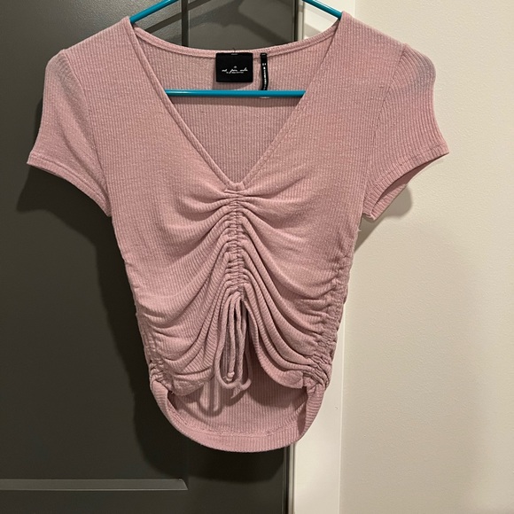 Urban Outfitters purple cinched front short sleeved shirt - Picture 1 of 3